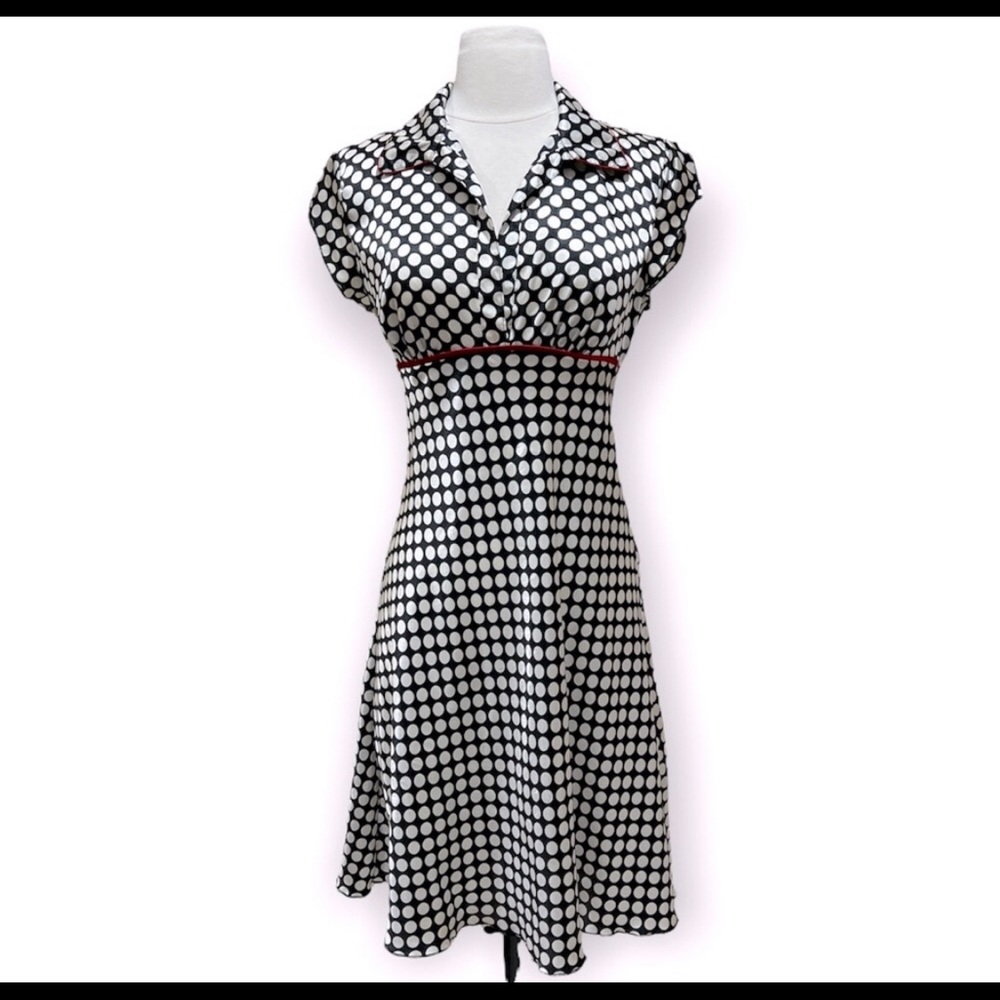 Speechless Black & White Polka Dot Midi Dress, Size 5